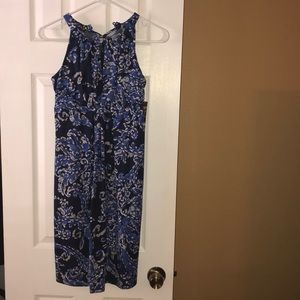 Blue patterned dress